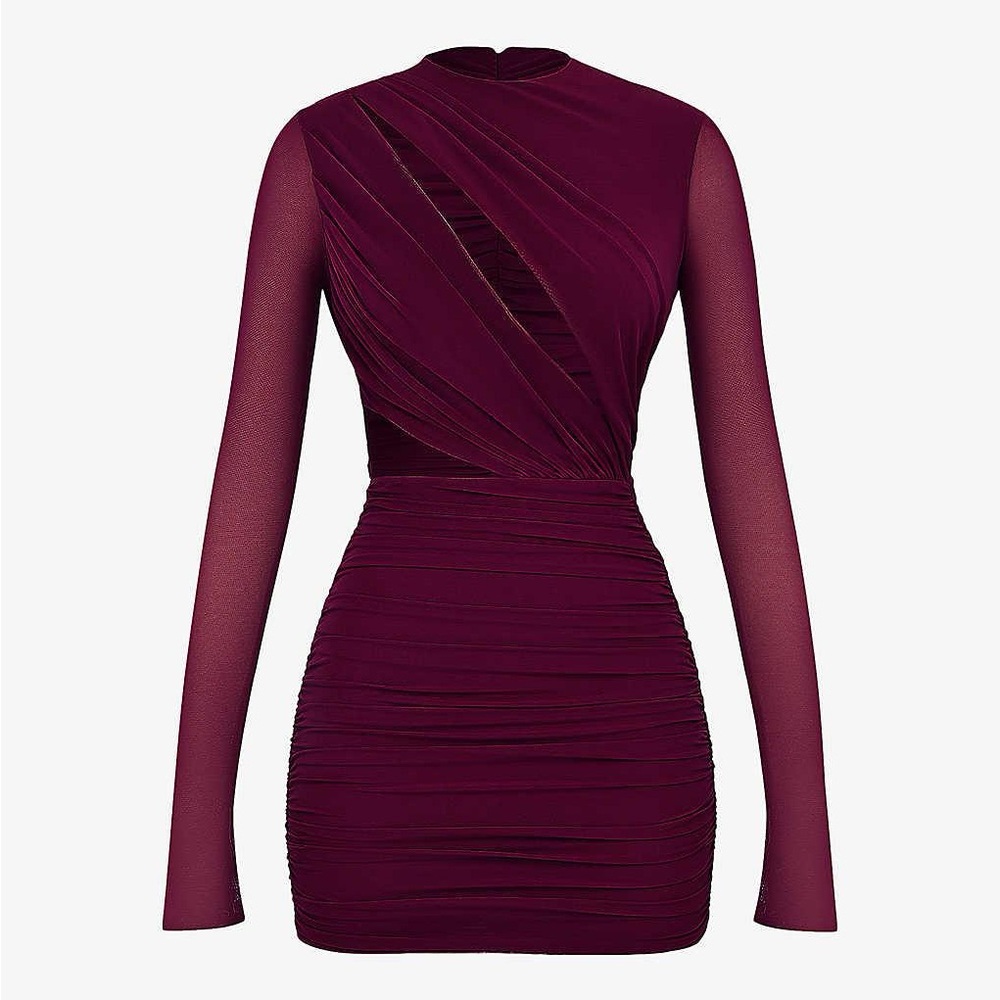 House of CB - LUCINDA -MULBERRY CUTOUT MINI DRESS